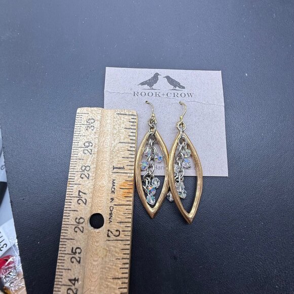 Rook + Crow by Patricia LockeGold & Silver Drop Earrings With Crystal Accents - Picture 3 of 5